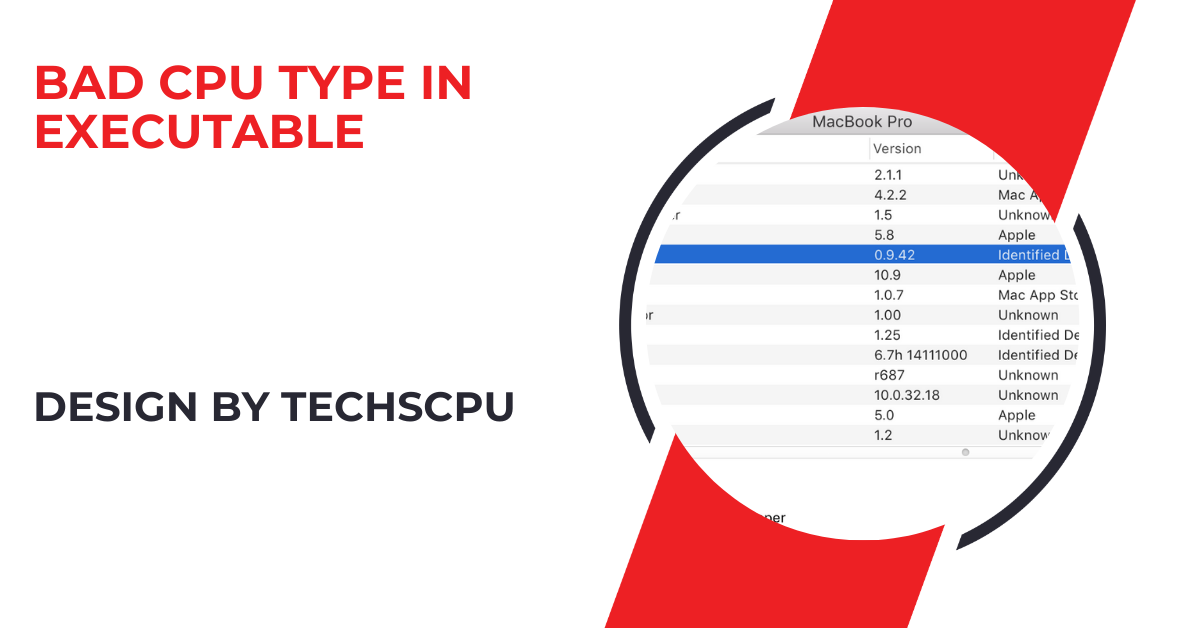 Bad Cpu Type In Executable